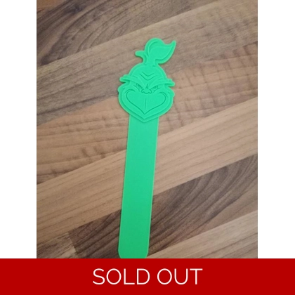 The Grinch 3D Printed Design 1 Smiley Bookmark